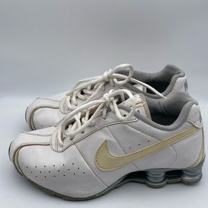 Nike Shox Turbo Running Shoes Youth Size 5.5 Silver White Cream 309643-110